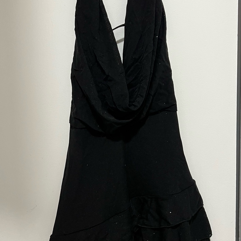 Elegant Black Halter Dress